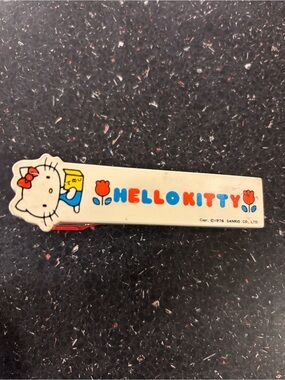 1976 Vintage Sanrio Hello Kitty Metal stapler White with Red, Blue & Yellow